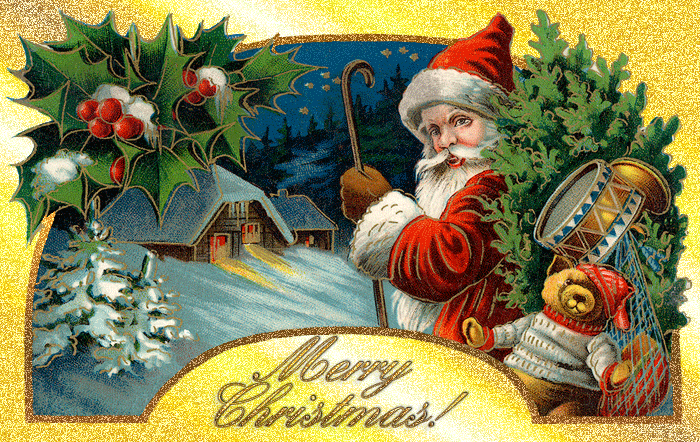 Старинные рождественские открытки - Рождество, gif скачать бесплатно