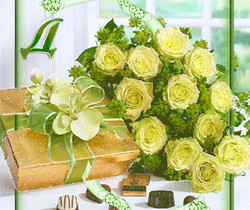 Желтые мерцающие розы - Открытки с розами