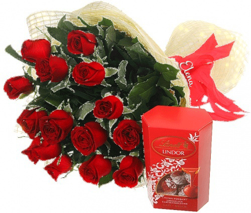 Розы с конфетами - Открытки с розами, gif скачать бесплатно
