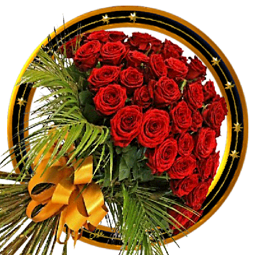 Красивый букет с розами - Открытки с розами, gif скачать бесплатно