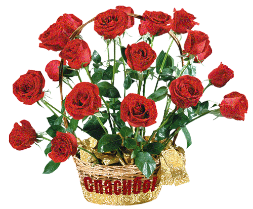 Розы в корзинке - Открытки с розами, gif скачать бесплатно