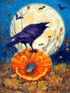 Хэллоуин ворона - Картинки Хэллоуин, gif скачать бесплатно