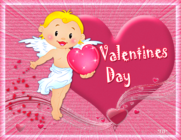 Купидон Валентинка - День Святого Валентина 14 февраля, gif скачать бесплатно