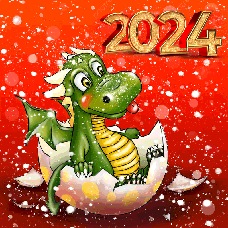 Символ 2024 года Дракон - C Новым годом 2024 картинки, gif скачать бесплатно