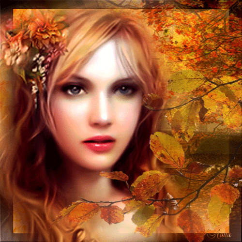 Осенняя девушка. Осенние открытки картинки