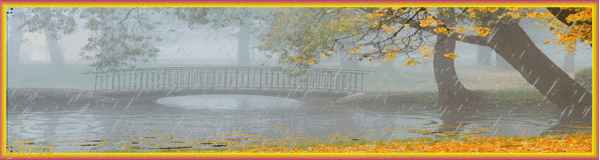Осенний дождь в парке - Осенние картинки, gif скачать бесплатно