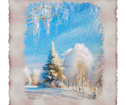 Зимний пейзаж рисунок - Зима в картинках
