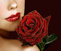 Девушка с розой - Открытки с розами