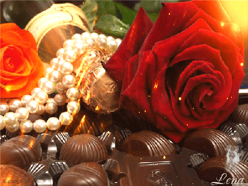 Картинка роза в шоколаде - Открытки с розами, gif скачать бесплатно