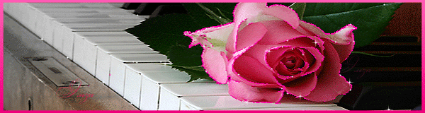 Роза на пианино - Открытки с розами, gif скачать бесплатно