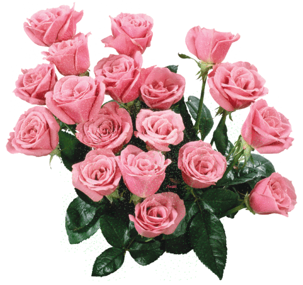 Букет розовых роз - Открытки с розами, gif скачать бесплатно