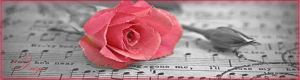 Роза на нотах - Открытки с розами, gif скачать бесплатно