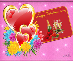Поздравительная открытка День Влюблённых - День Святого Валентина 14 февраля