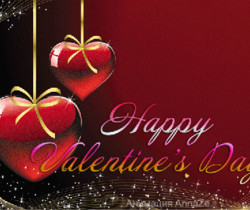 Валентинка с надписью по-английски - День Святого Валентина 14 февраля